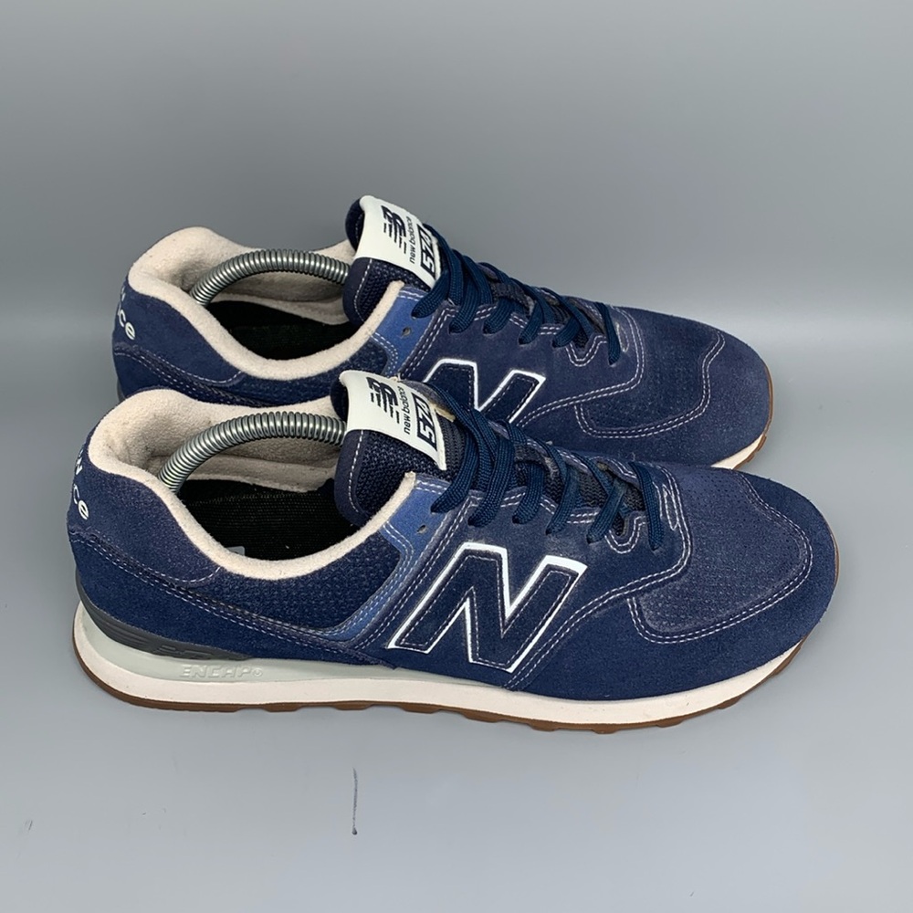 New Balance 574 Blue Suede Running Shoes ML574ESG Men's Sz‎ 10